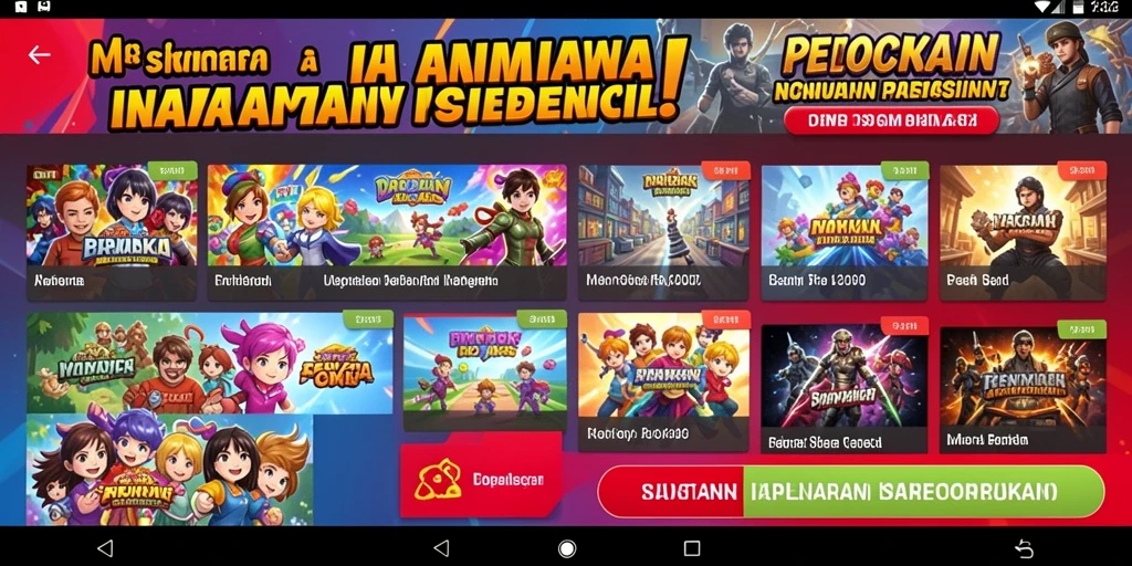 Tampilan halaman utama dengan semua pilihan permainan.