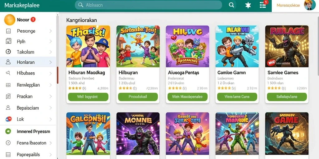 Tampilan awal permainan dengan karakter yang menarik.